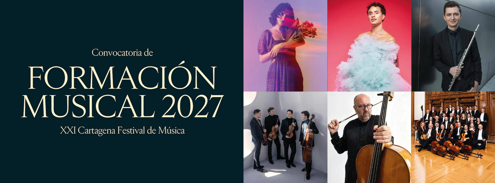 Convocatoria de formación musical 2027. XXI Cartagena Festival de Música. Clases magistrales y Encuentros con maestros.